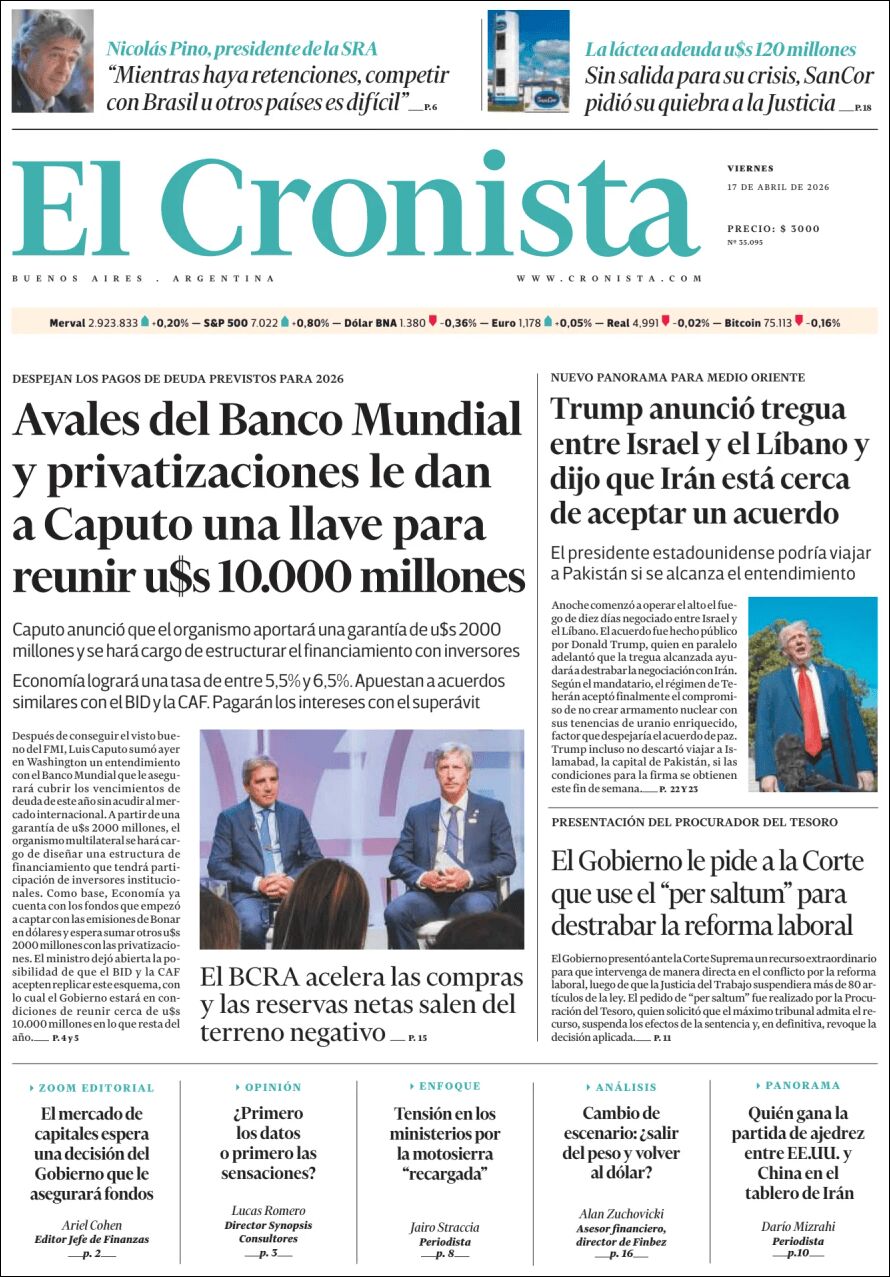 Evolucion Streaming - Sericios Informáticos | RADIO ESPAÑOLA - Tapa del diario El Cronista