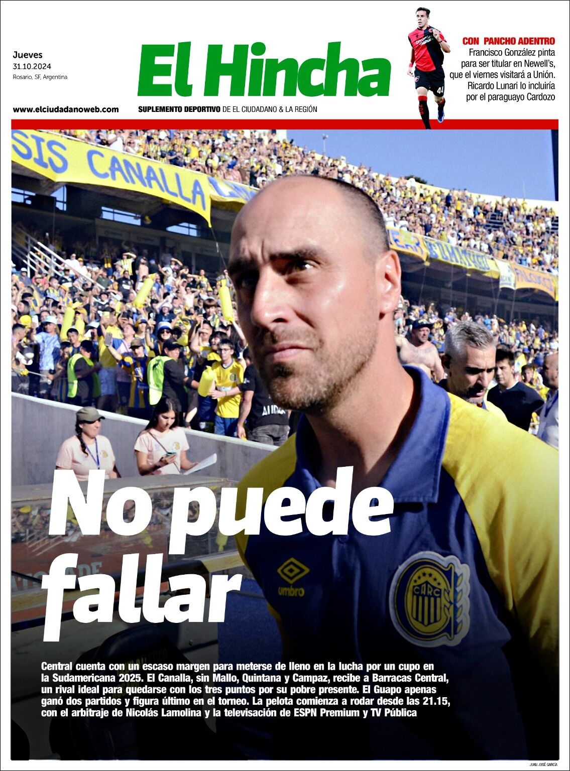 Evolucion Streaming - Sericios Informáticos | RADIO ESPAÑOLA - Tapa del diario El Hincha