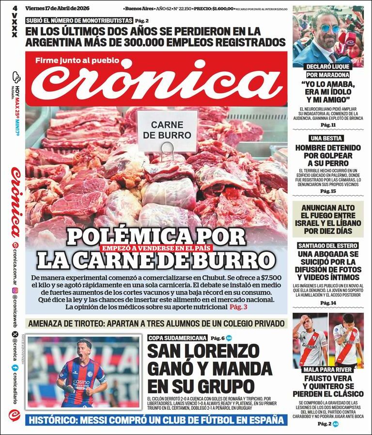 Evolucion Streaming - Sericios Informáticos | RADIO ESPAÑOLA - Tapa del diario Crónica